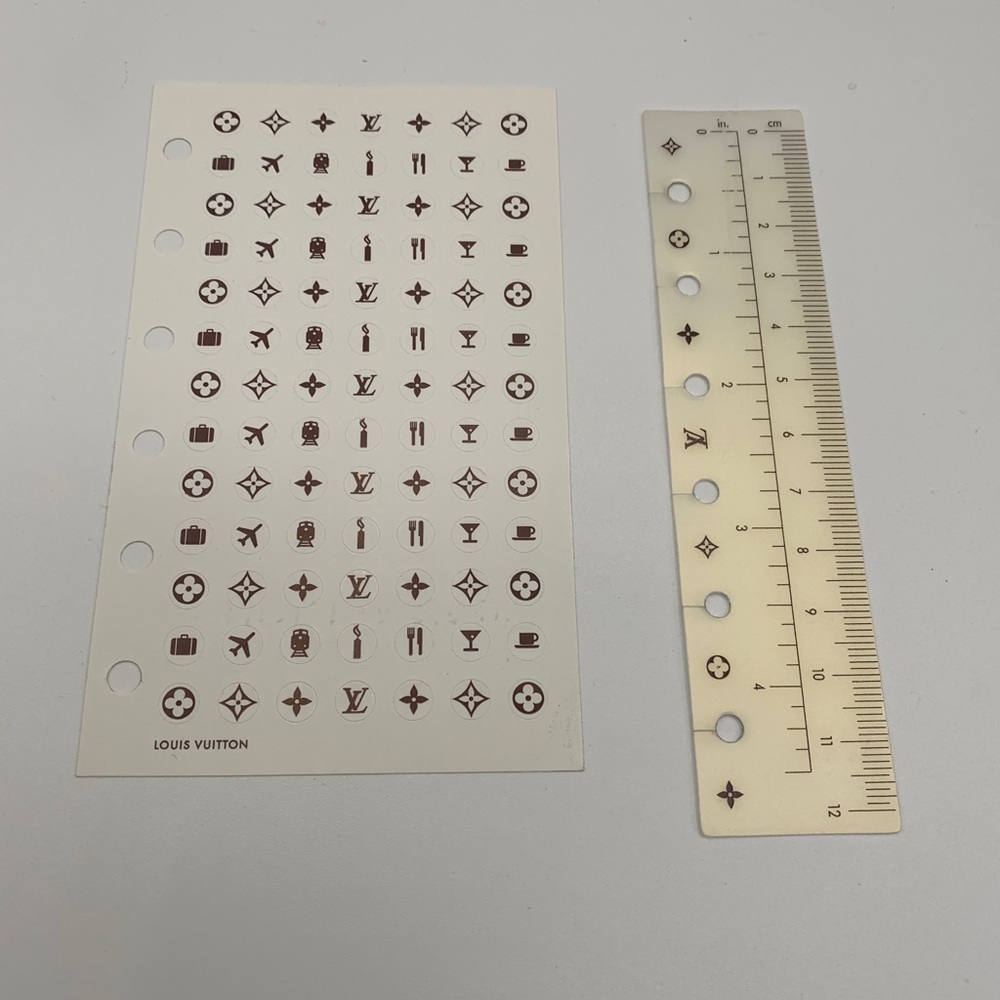 Authentic Louis Vuitton ruler and sticker PM size